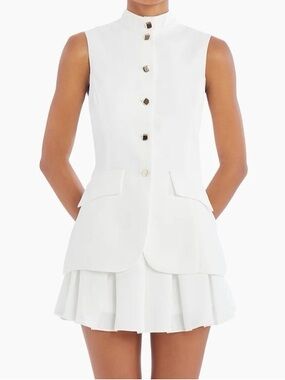 open lace back dress Annalise Mini Dress White – fashionmallonline.com main image 1